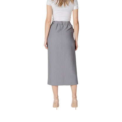 ICHI Gray Polyester Long Skirt 1728,34 | XXS,71956299936,Clothing,Gray,ICHI,IT38|XS,IT40|S,IT42|M,IT44|L,Long - Skirts - Clothing,New with tags,Skirts - Clothing,Women