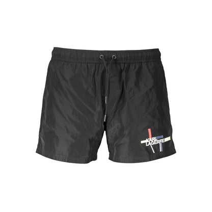 Karl Lagerfeld Black Polyester Men Swim Boxer