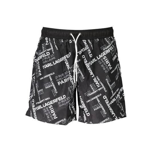 Karl Lagerfeld Black Polyester Men's Swim Trunk