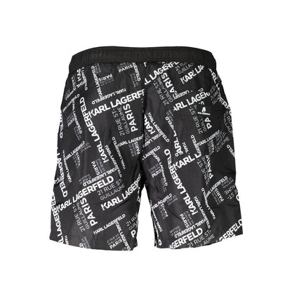 Karl Lagerfeld Black Polyester Men's Swim Trunk