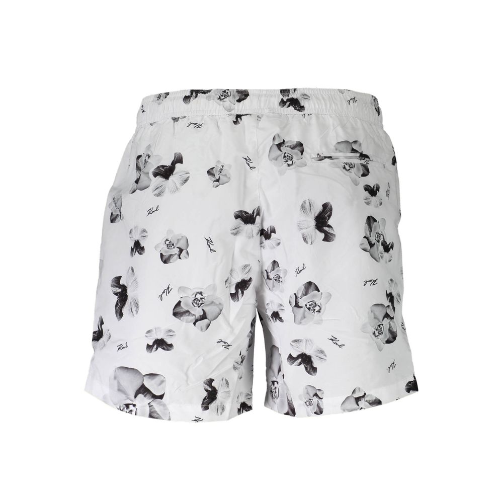 Karl Lagerfeld White Polyester Men's Swim Boxer