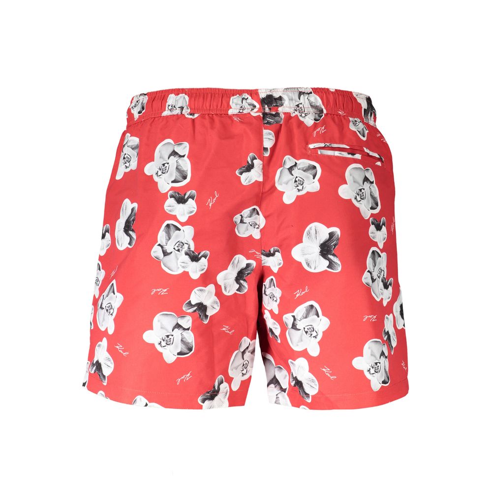 Karl Lagerfeld Red Polyester Men's Swim Boxer