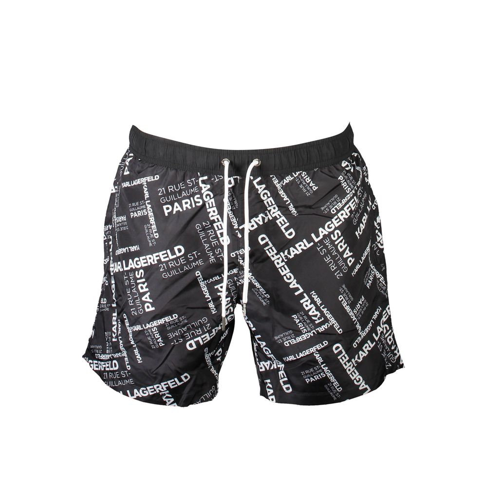 Karl Lagerfeld Black Polyester Men's Swim Boxer