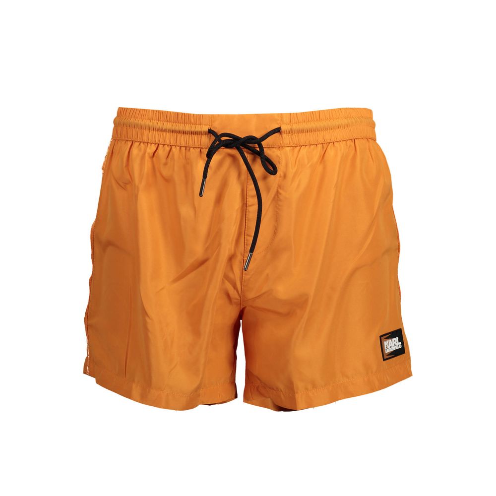 Karl Lagerfeld Arancione Polyester Men Swim Boxer