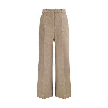 Valentino Beige Fleece Wool Casual Pants
