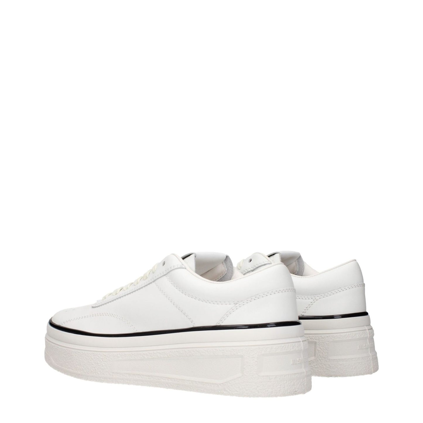 Jil Sander White Leather Platform Sneakers