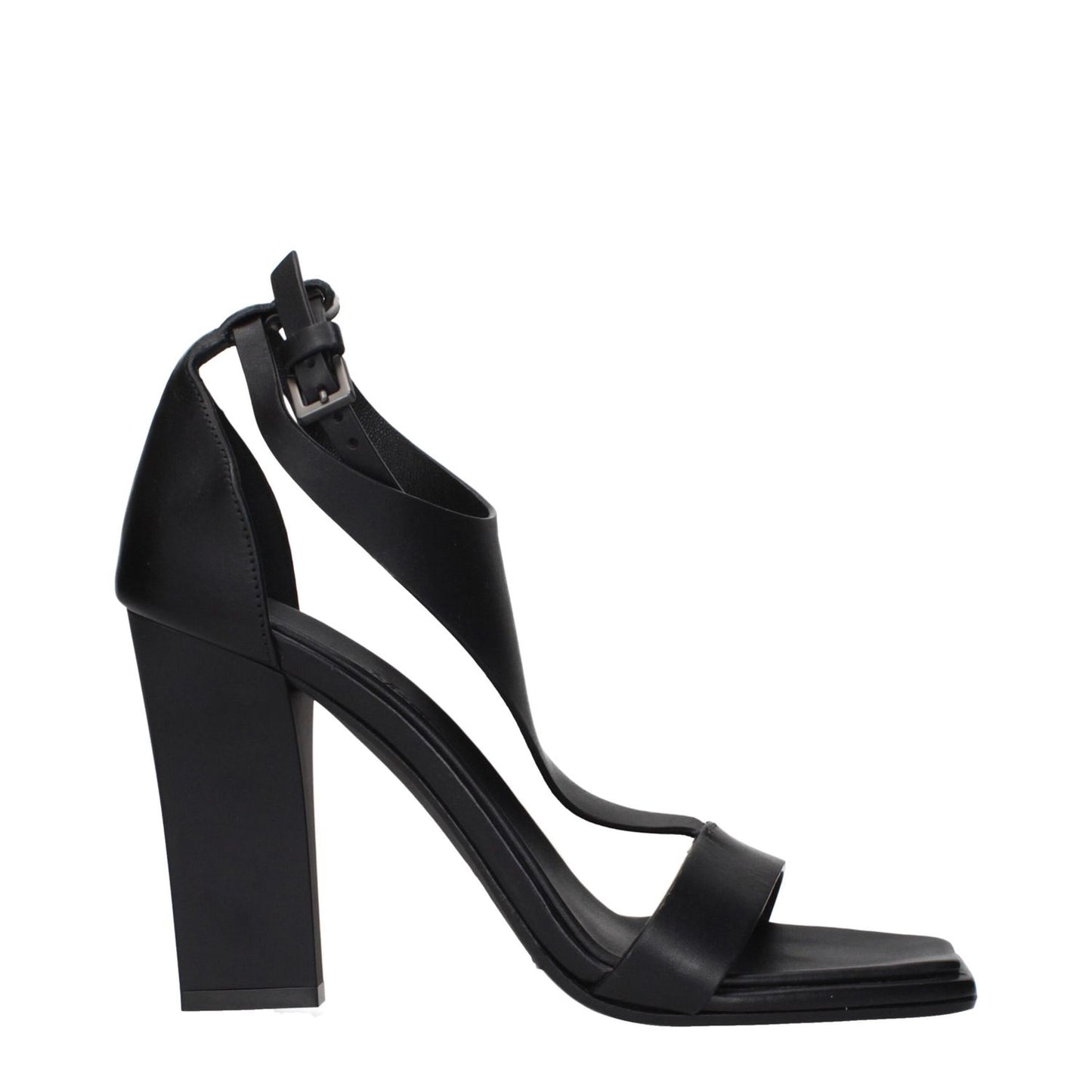 Max Mara Black Leather Stiletto Heel Sandals