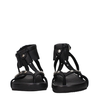 Isabel Marant Black Leather Flat Sandals