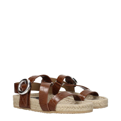 Stella McCartney Brown Leather Flat Sandals