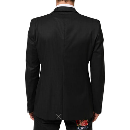 Dolce & Gabbana Black Single Breasted Men Coat MARTINI Blazer