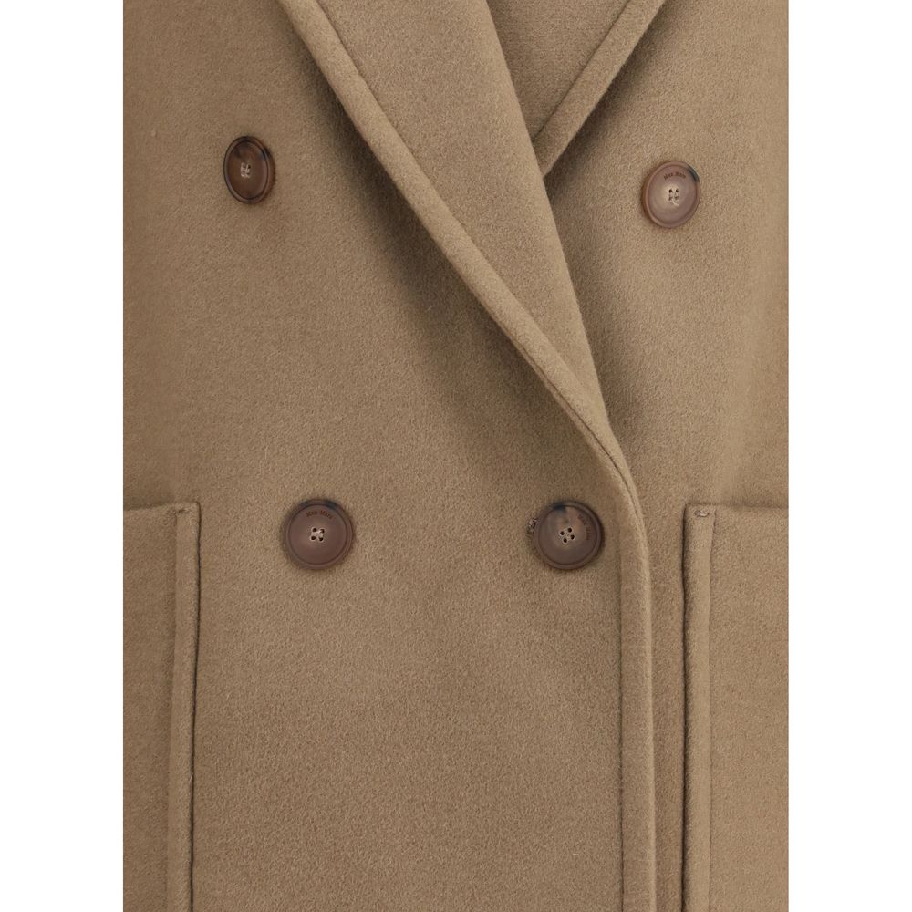 Max Mara Beige Fleece Wool Coat