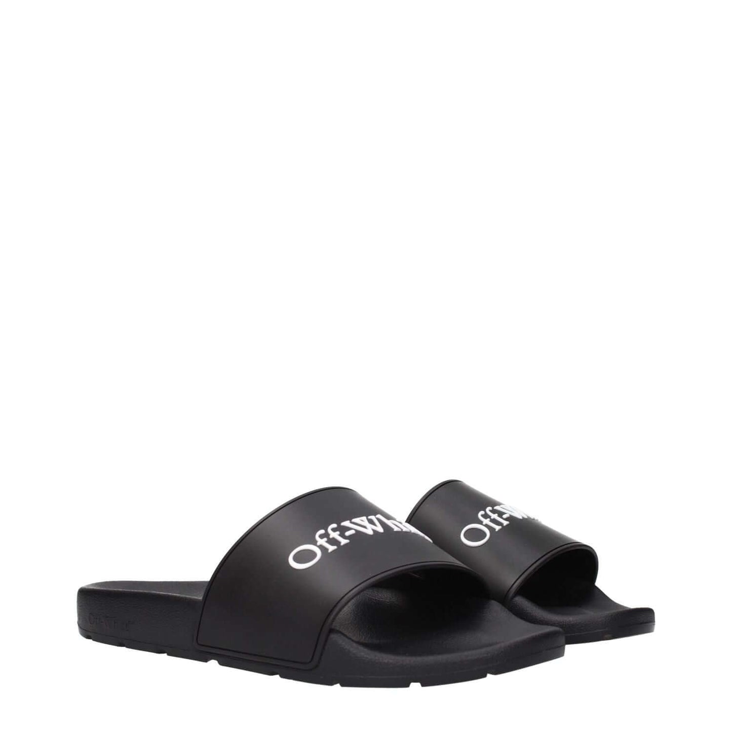 Off-White Black Cotton Slippers