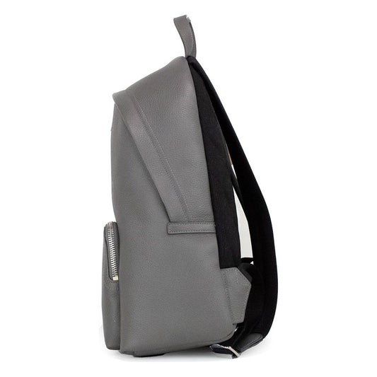Burberry | Abbeydale Branded Charcoal Grey Pebbled Leather Backpack Bookbag| McRichard Designer Brands   
