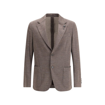 Lardini Brown Fleece Wool Blazer