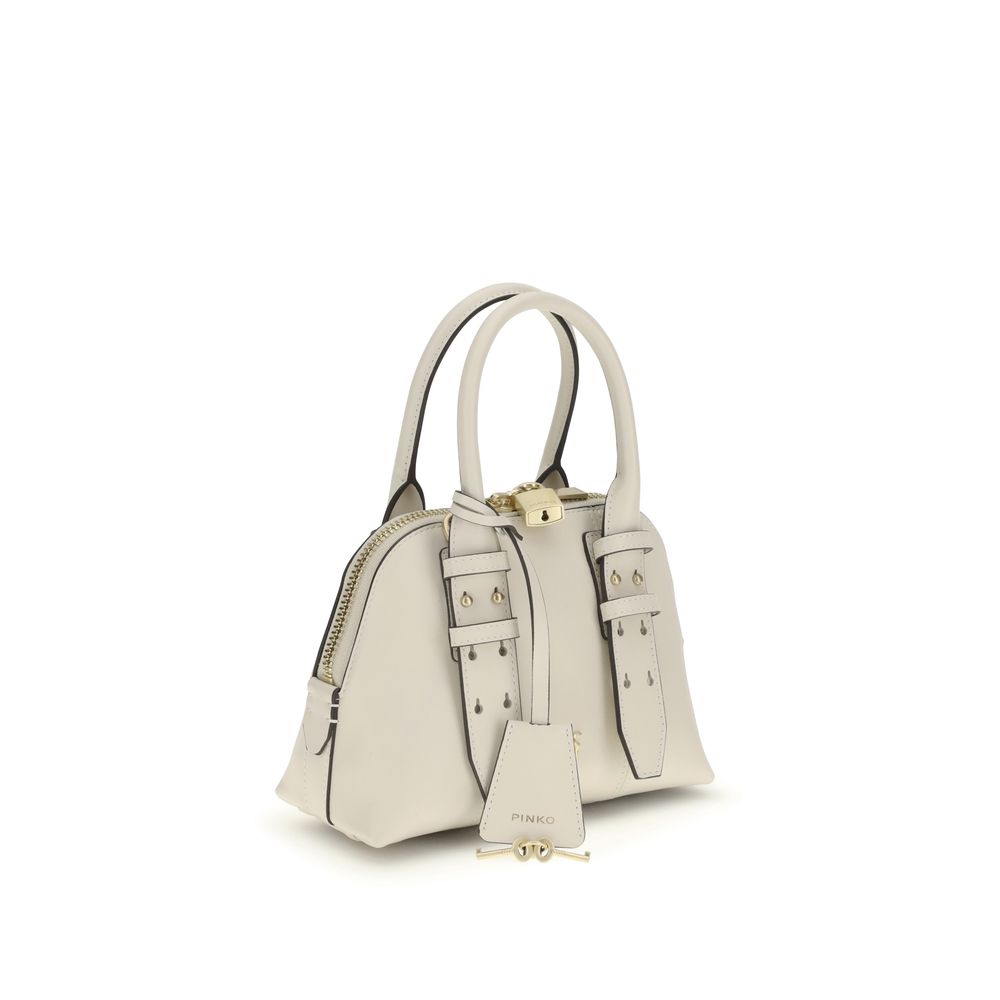 PINKO White Calf Leather Bos Taurus Handbag