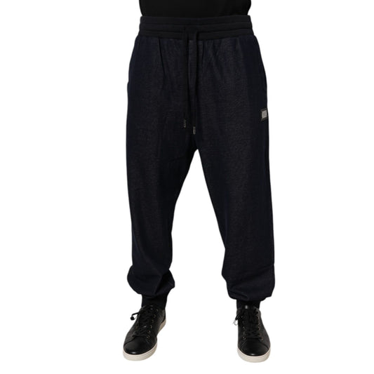Dolce & Gabbana Black Cotton Blend Men Jogger Trouser Pants