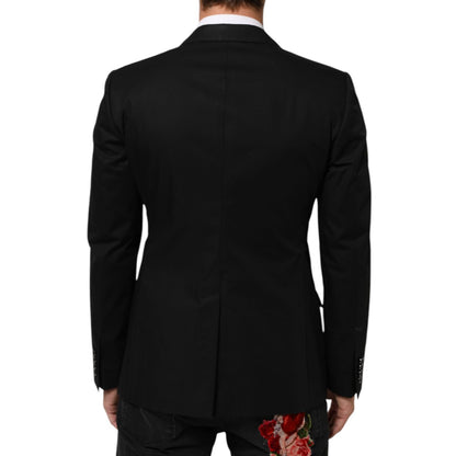 Dolce & Gabbana Black Wool 2 Buttons Suit Men Jacket Blazer