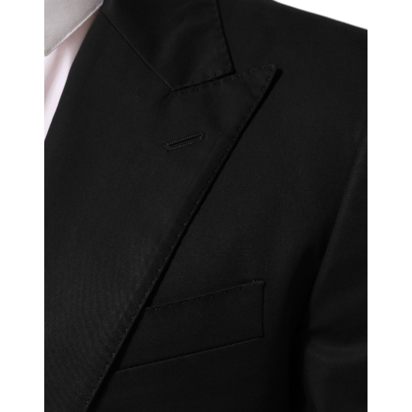 Dolce & Gabbana Black Wool 2 Buttons Suit Men Jacket Blazer