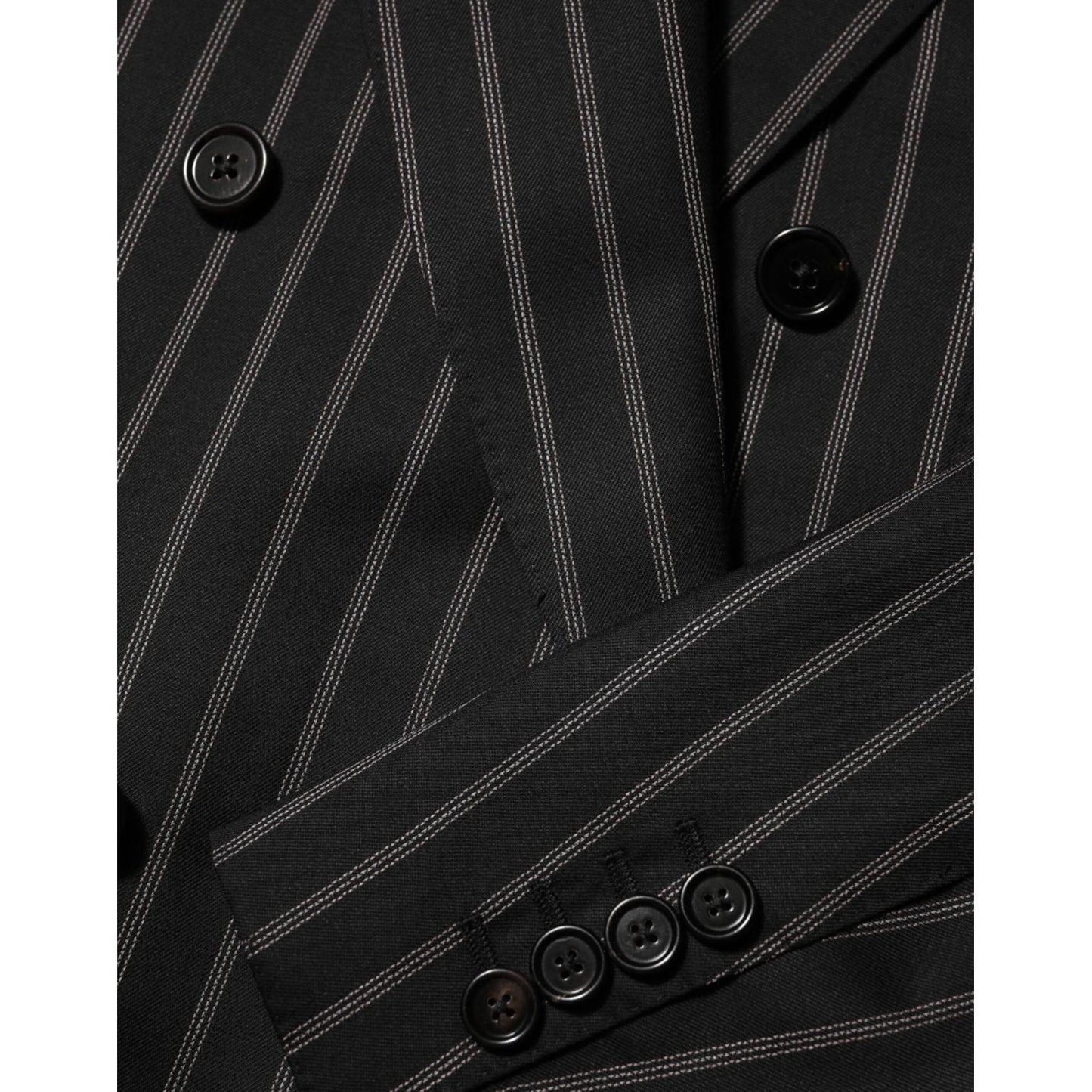 Dolce & Gabbana Black Stripes SICILIA 1 Button Suit Blazer
