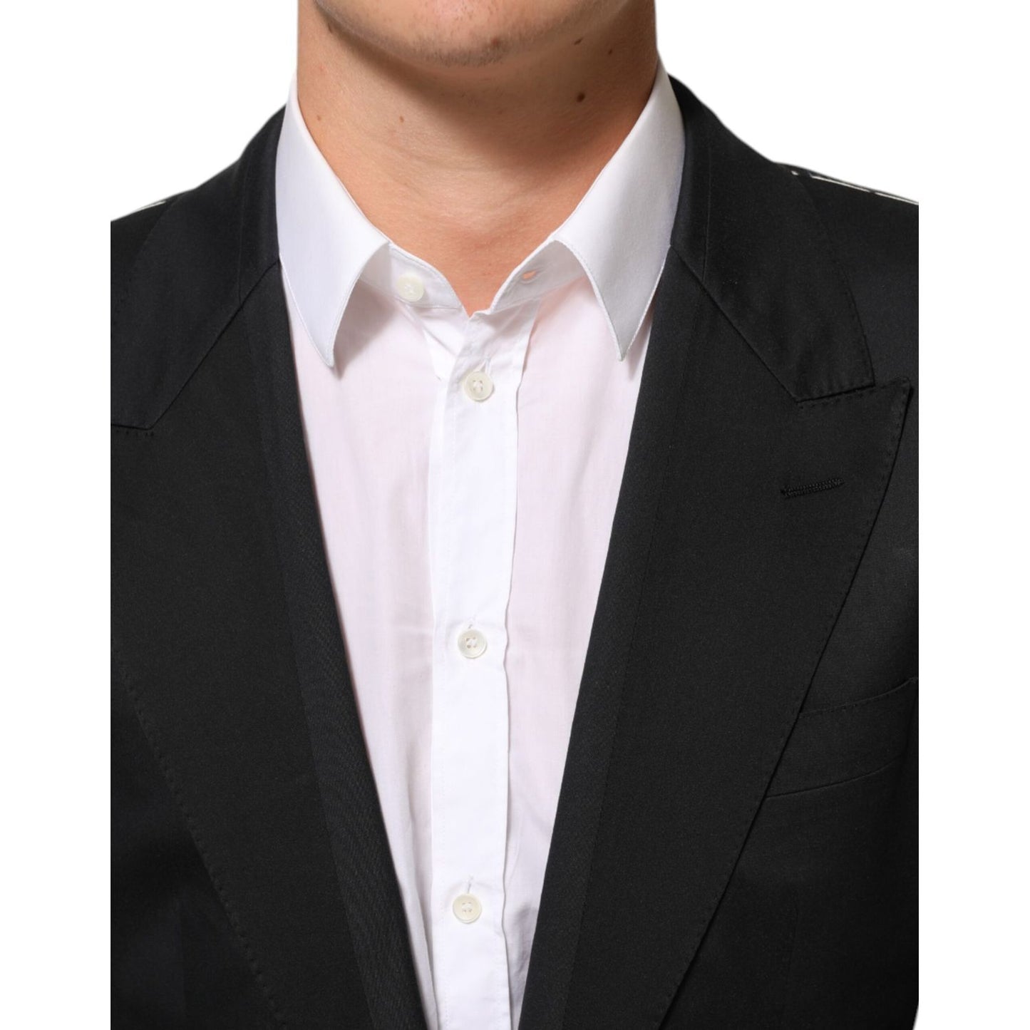 Dolce & Gabbana Black Cotton 2 Buttons Suit Jacket Blazer