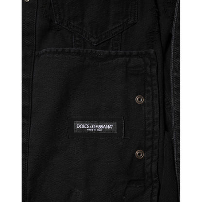 Dolce & Gabbana Black Cotton Stretch Denim Blouson Jacket