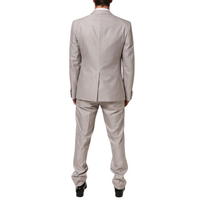 Dolce & Gabbana Light Gray Wool 2 Piece MARTINI Formal Suit