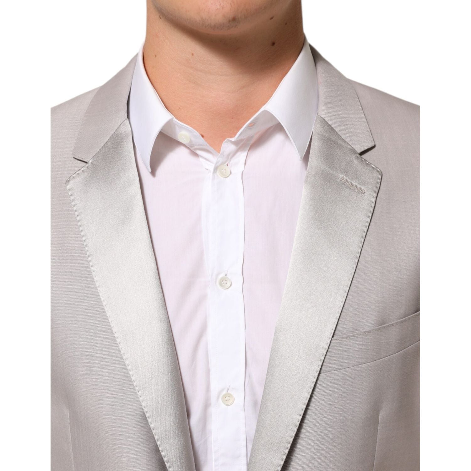 Dolce & Gabbana Light Gray Wool 2 Piece MARTINI Formal Suit