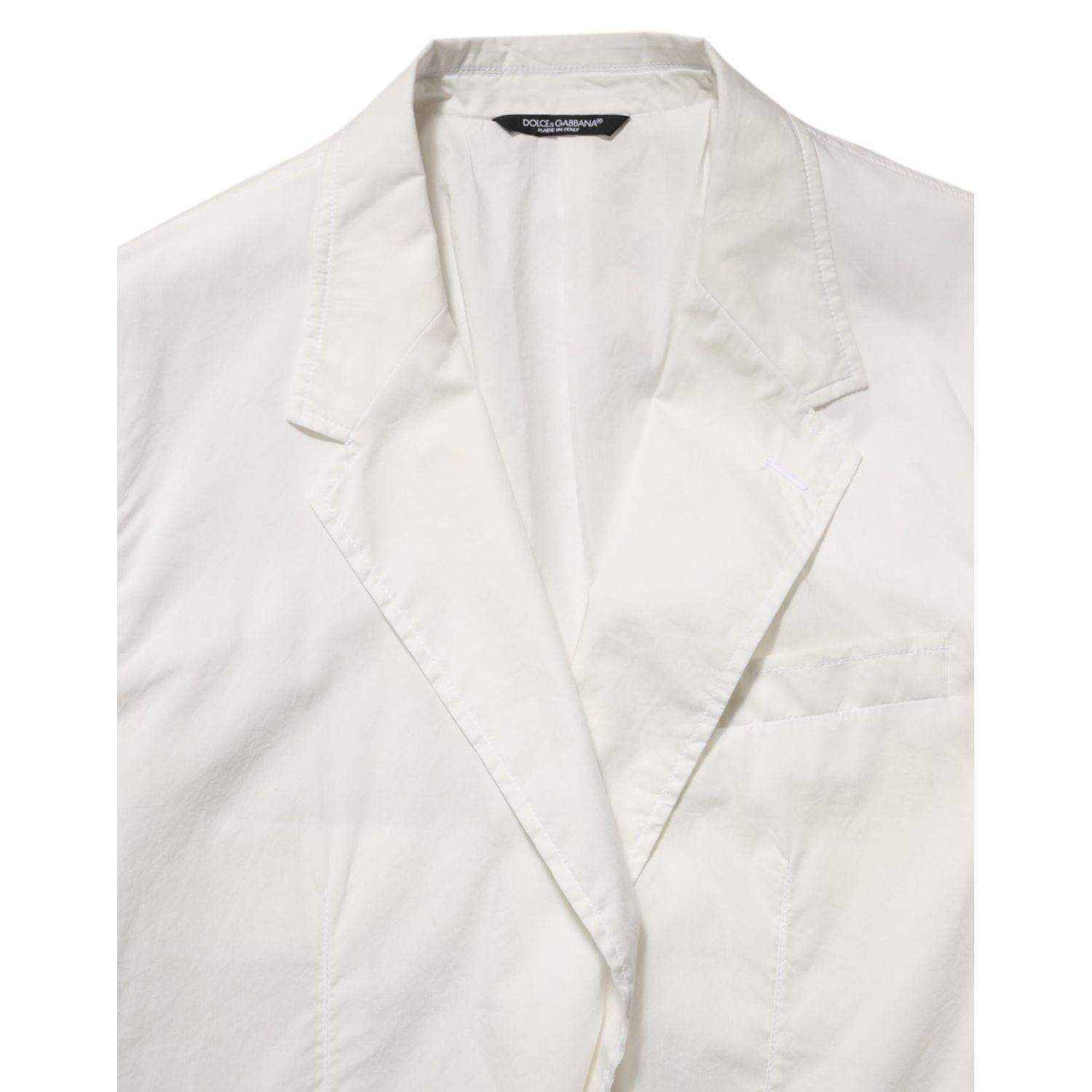 Dolce & Gabbana White Cotton 1 Button Men Suit Blazer