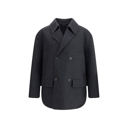Fendi Gray Fleece Wool Coat