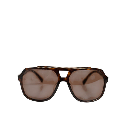 Dolce & Gabbana Dark Brown Tortoise Shell Pilot Frame Sunglasses