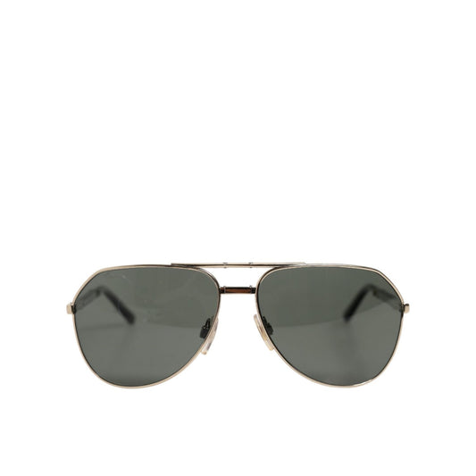 Dolce & Gabbana DG2106K Black Gold Plated Polarized MetalFrame Sunglasses