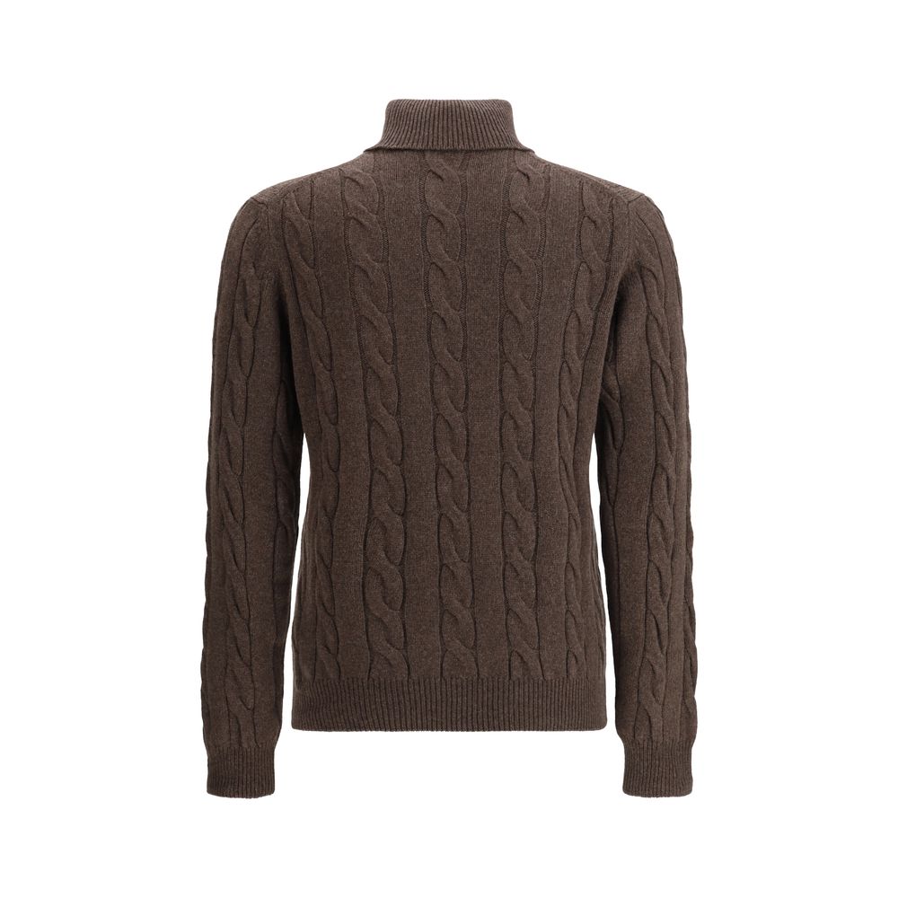 Aragona Cashmere Brown Cashmere Turtleneck