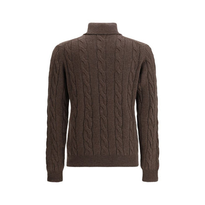 Aragona Cashmere Brown Cashmere Turtleneck