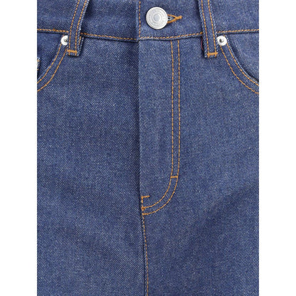 Ami Paris Blue Cotton Flared Jeans
