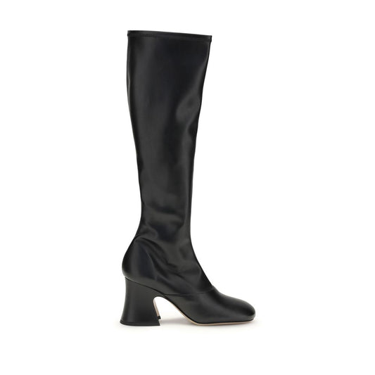 Chloé Black Leather High Heel Boots