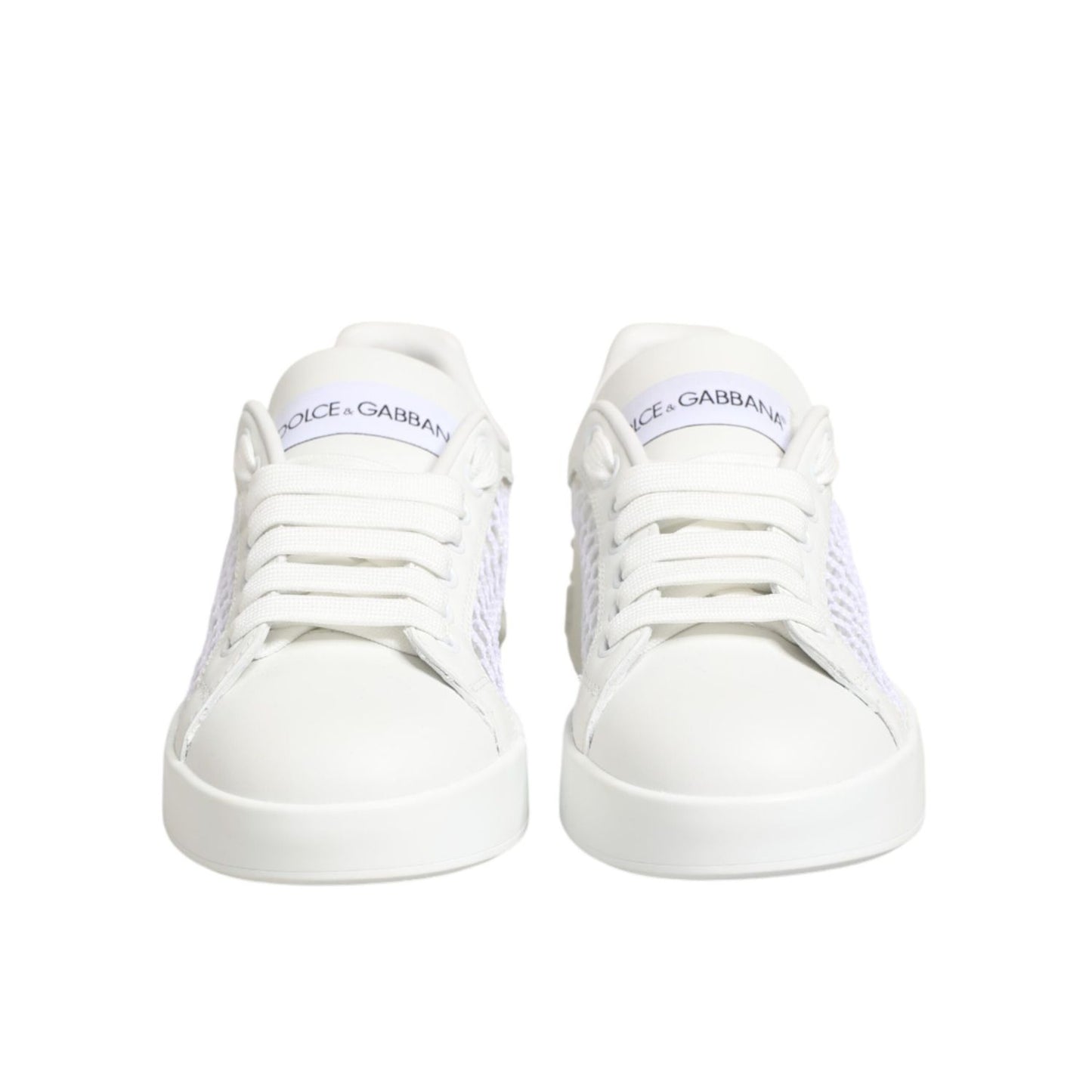 Dolce & Gabbana White Mesh Inserts Low Top Sneakers Shoes