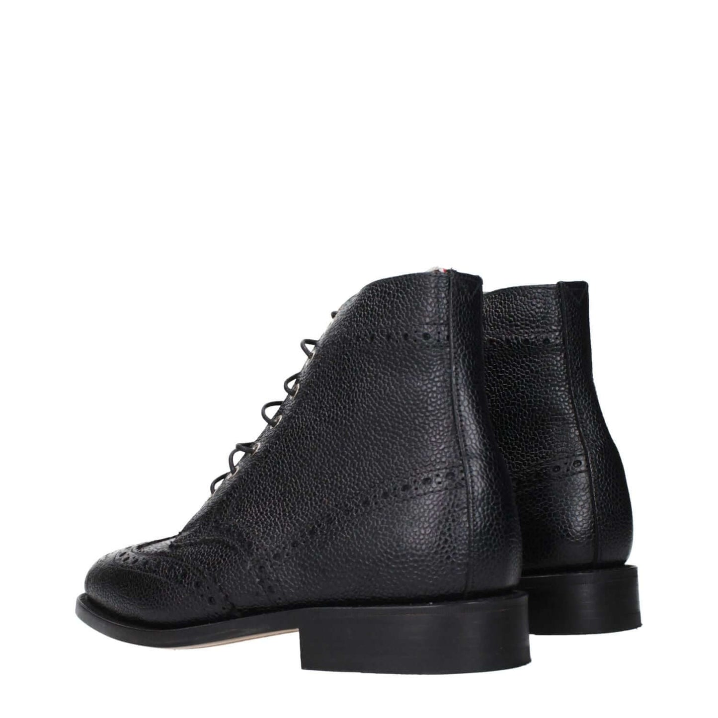 Thom Browne Black Leather Ankle Boots