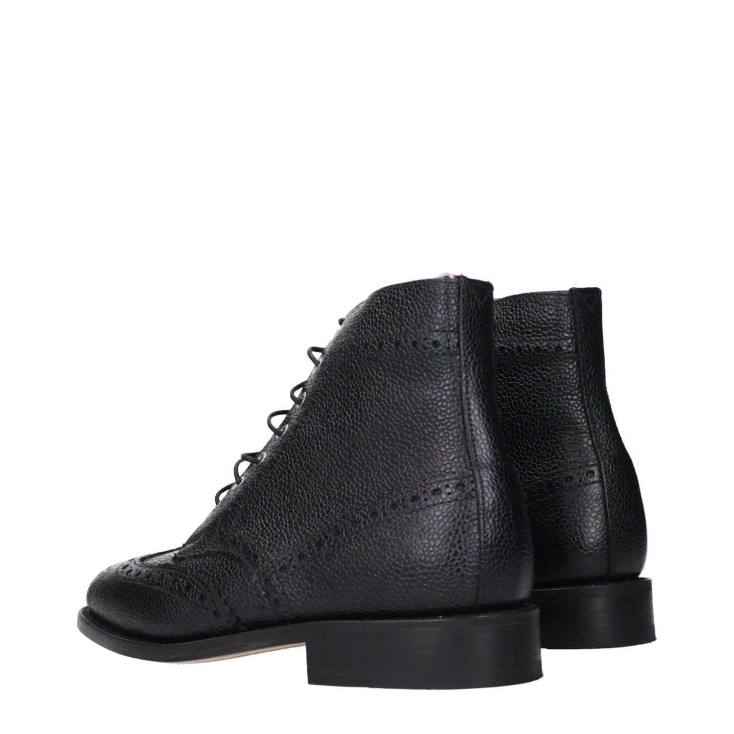 Thom Browne Black Leather Ankle Boots
