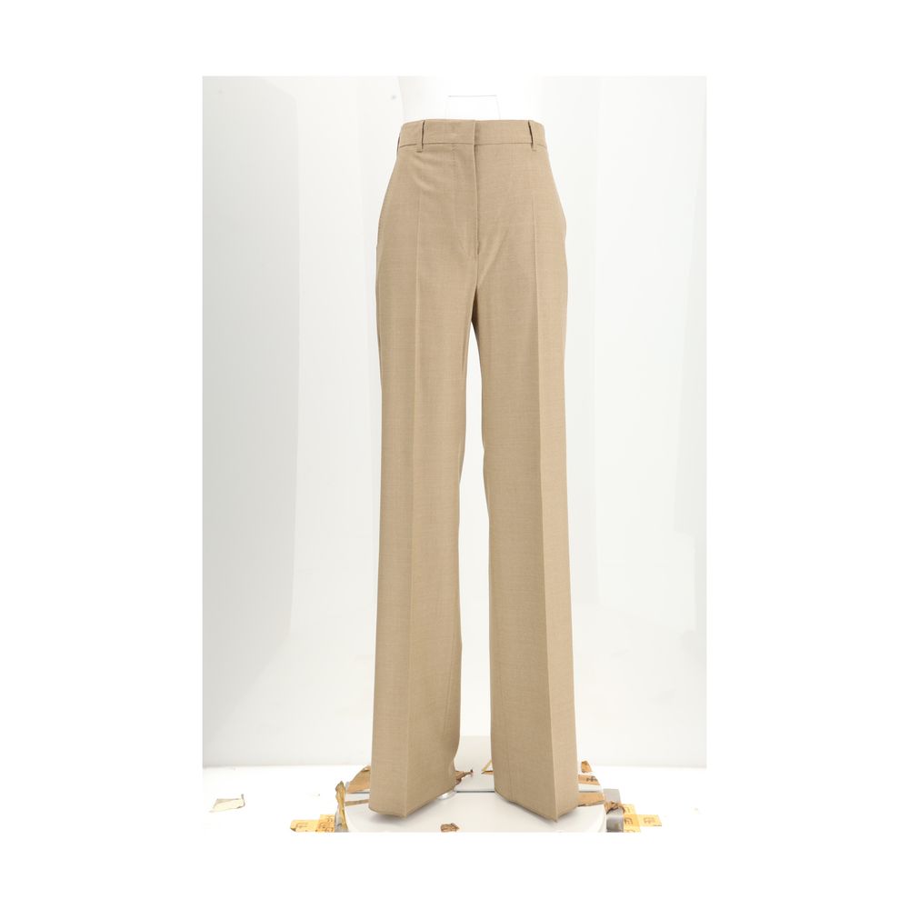 Max Mara Brown Fleece Wool Casual Pants