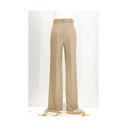 Max Mara Brown Fleece Wool Casual Pants