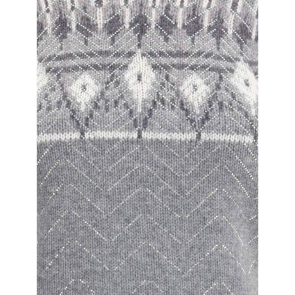 Ermanno Scervino Gray Cashmere Sweatshirt