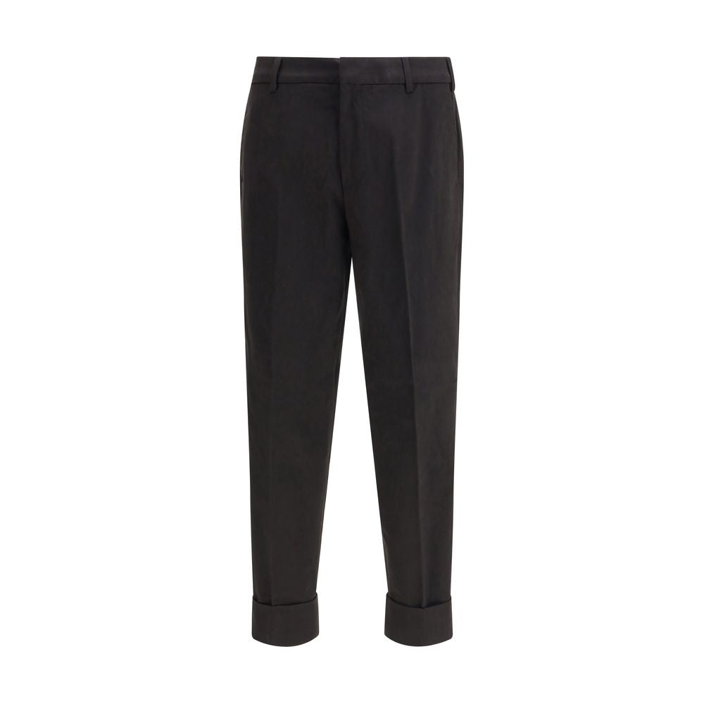 Cruna Black Cotton Casual Pants