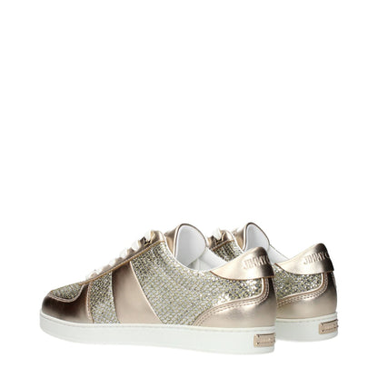 Jimmy Choo Gold Leather Sneakers