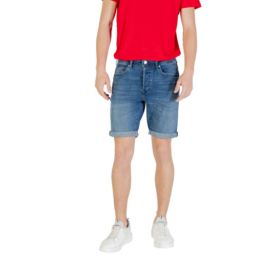 Replay Blue Cotton Bermuda Shorts