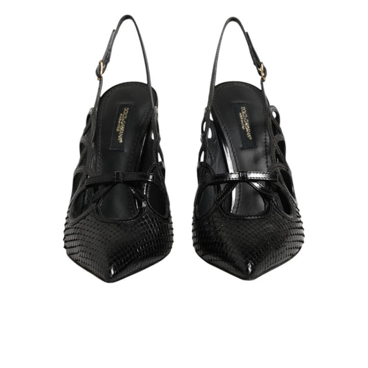 Dolce & Gabbana Leather High Heels Slingback Shoes