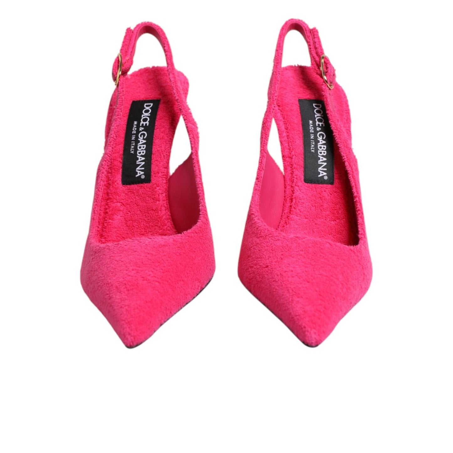 Dolce & Gabbana Pink Suede High Heels Slingback Shoes