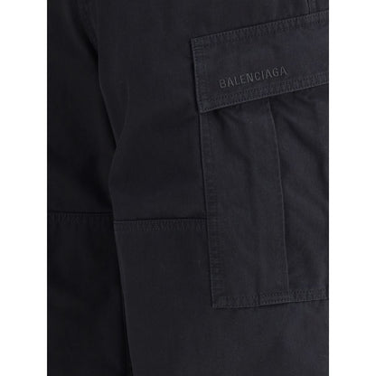 Balenciaga Black Cotton Cargo Pants