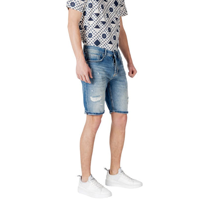 Antony Morato Blue Cotton Bermuda Shorts