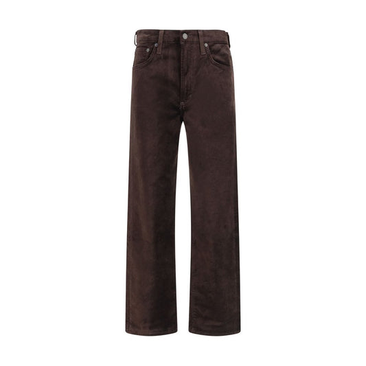 Citizens of Humanity Brown Cotton Straight-Leg Jeans
