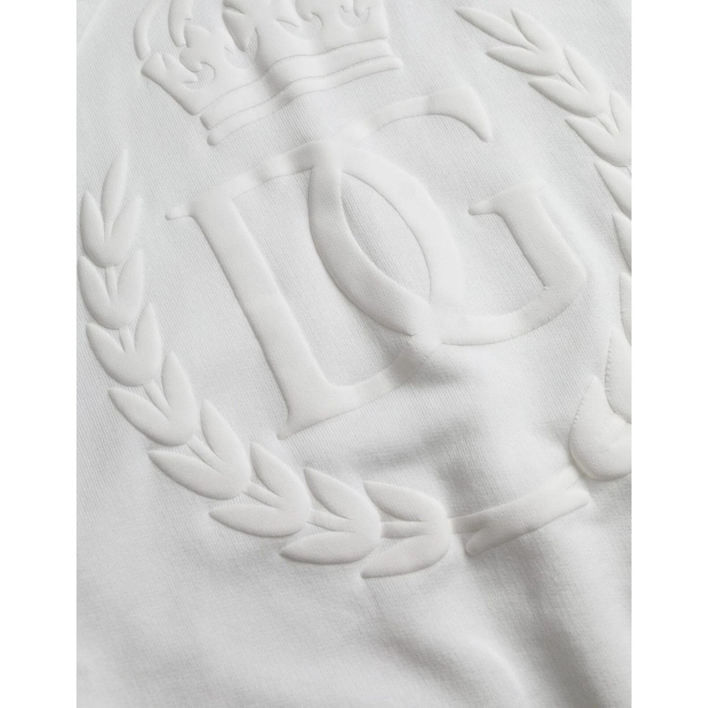 Dolce & Gabbana White Cotton Hooded Pullover Sweatshirt Men